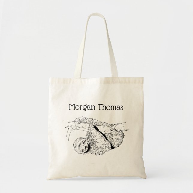 Tote Bag Lithographie de dessin de la Sloth #1 (Devant)