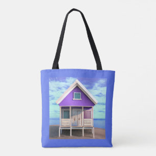 Tote Bag Little Beach Shack sur le sable