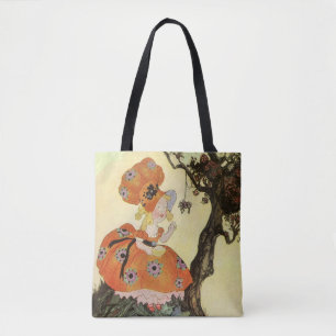 Tote Bag Little Miss Muffet & Spider, Vintage Mère Goose
