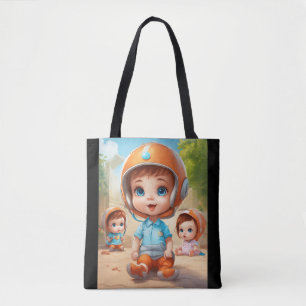 Tote Bag Little Stars - Big Blue Eyed Cuties