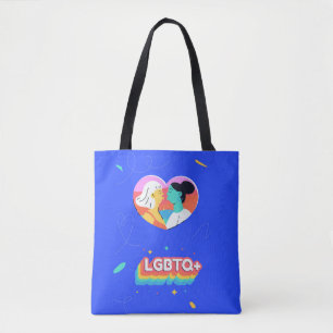 Tote Bag Live à la mode avec fierté arc-en-ciel LGBTQ+ Lesb