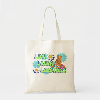 Tote Bag Live Laugh Lobotomy Funny Meme les années 70 Retro
