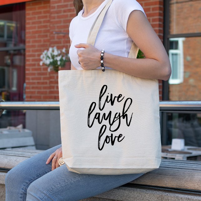 Tote Bag Live Laugh Love - Typographie tendance (Créateur téléchargé)