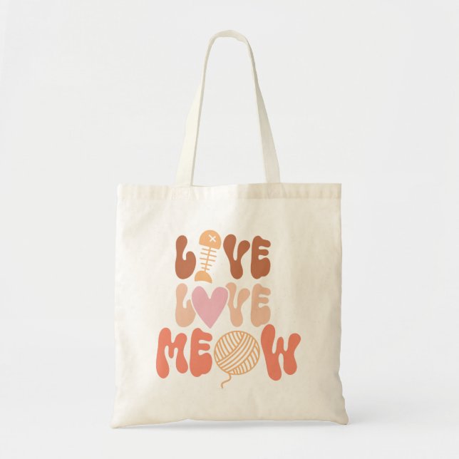 Tote Bag Live Love Meow (Devant)