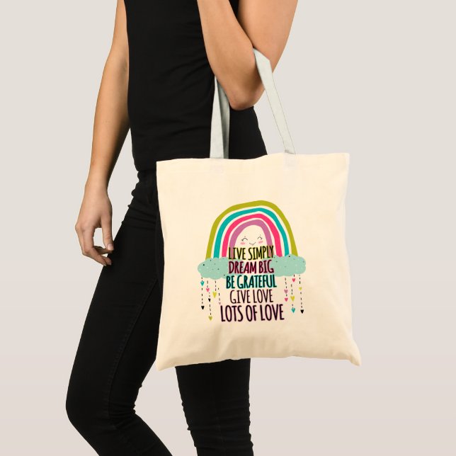 Tote Bag Live Simply Dream Big Be Grateful Give Love (Devant (produit))
