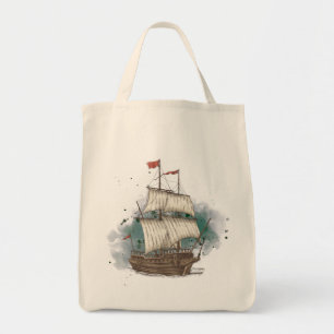 Tote Bag Livraison À Main Tirée Dans La Vague De Bow Sur L'