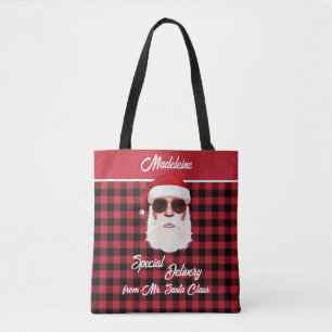 Tote Bag Livraison spéciale amusante Père Noël Red Black Bu