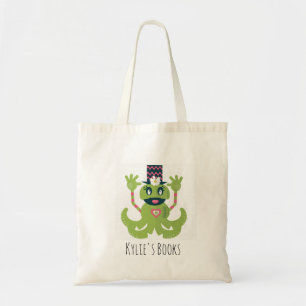 Tote Bag Livre de bibliothèque de dessin animé fille monstr