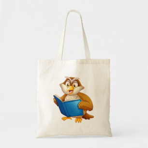 Tote Bag Livre de lecture de la chouette sage