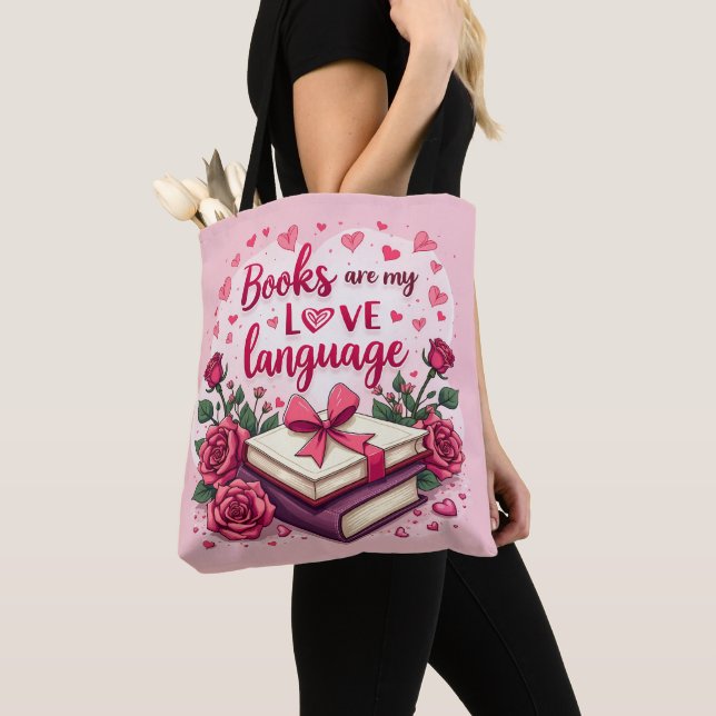 Tote Bag Livre Lover Valentine Romantique Lecture esthétiqu (De près)