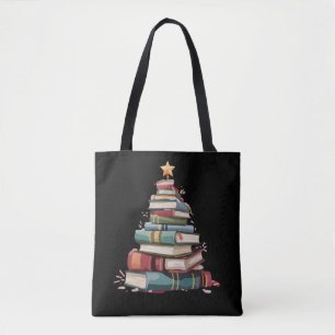 Tote Bag Livres de Noël Arbre Amoureux des livres Enseignan