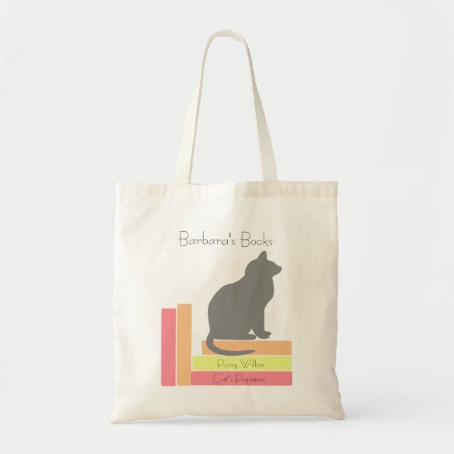 Tote Bag Livres et chats pour enfants (Devant)