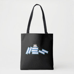 Tote Bag Livres - Livres et Tasse à Thé
