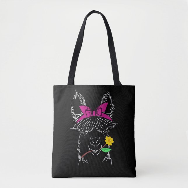 Tote Bag Llama Alpaca Bandana Agriculture (Devant)