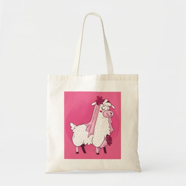 Tote Bag Llama Bride (Devant)