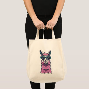 Tote Bag Llama vous dit Rock Pose ironique dans les lunet