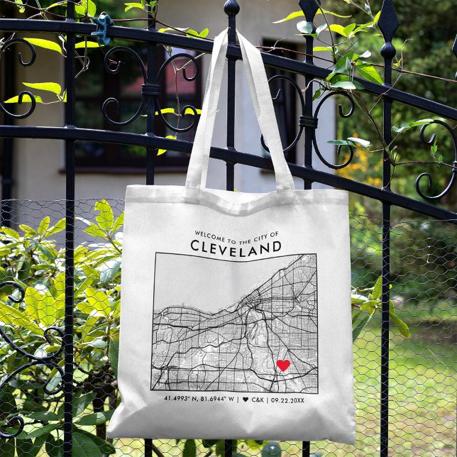 Tote Bag Localisateur d'amour Cleveland | Accueil du Mariag (The more complete visual of what your final tote bag would look like in real life.)