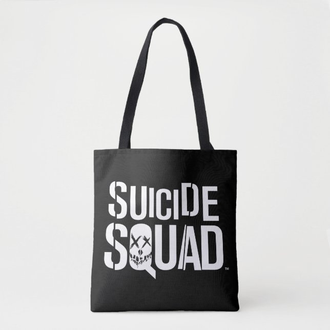 Tote Bag Logo blanc du peloton | de suicide (Devant)