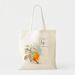 Tote Bag Logo Boho Abstrait Sketchy Orange