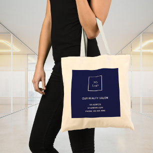 Tote Bag logo commercial bleu marine