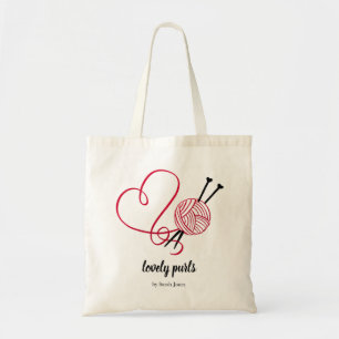Tote Bag Logo de boules de Tricot crochet