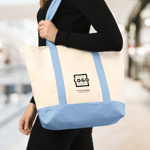 Tote Bag Logo de la société personnalisée Marqué bleu promo