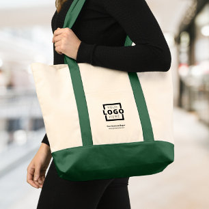 Tote Bag Logo de la société personnalisée Marqué vert promo