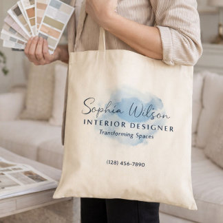 Tote Bag Logo de signature à l'aquarelle Nom d'entreprise p