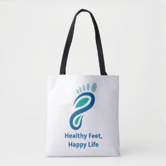 Tote Bag Logo de soins des pieds de podologie bleu sarcelle