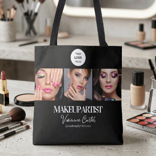 Tote Bag Logo de studio de maquillage photo en noir et blan