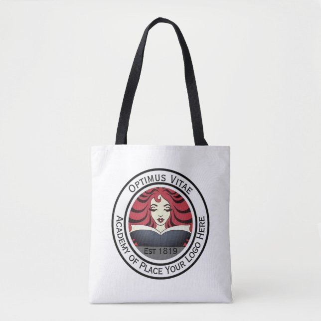 Tote Bag Logo d'entreprise blanc personnalisé (Devant)