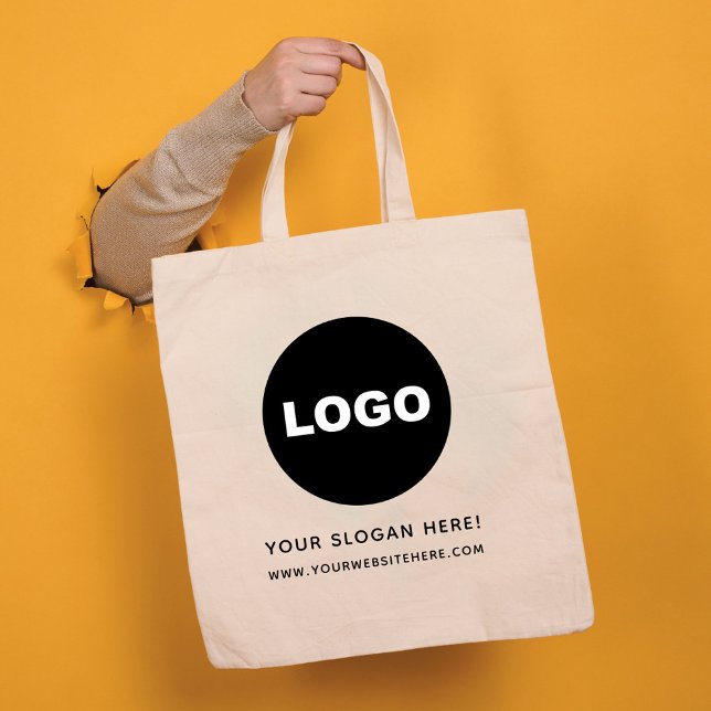 Tote Bag Logo d'entreprise Code QR Marque de l'entreprise (Business Logo QR Code Company Branded Tote Bag)