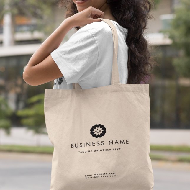 Tote Bag Logo d'entreprise ou icône + nom marque de l'entre (Créateur téléchargé)
