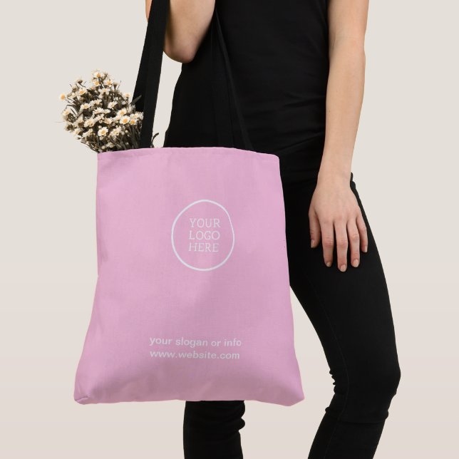 Tote Bag Logo d'entreprise promotionnel rose d'entreprise (De près)