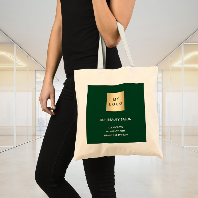 Tote Bag logo Emerald green business (Créateur téléchargé)