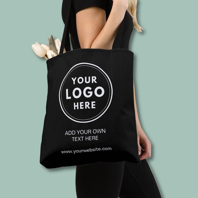 Tote Bag Logo professionnel (Professional business logo tote bag with custom text.)