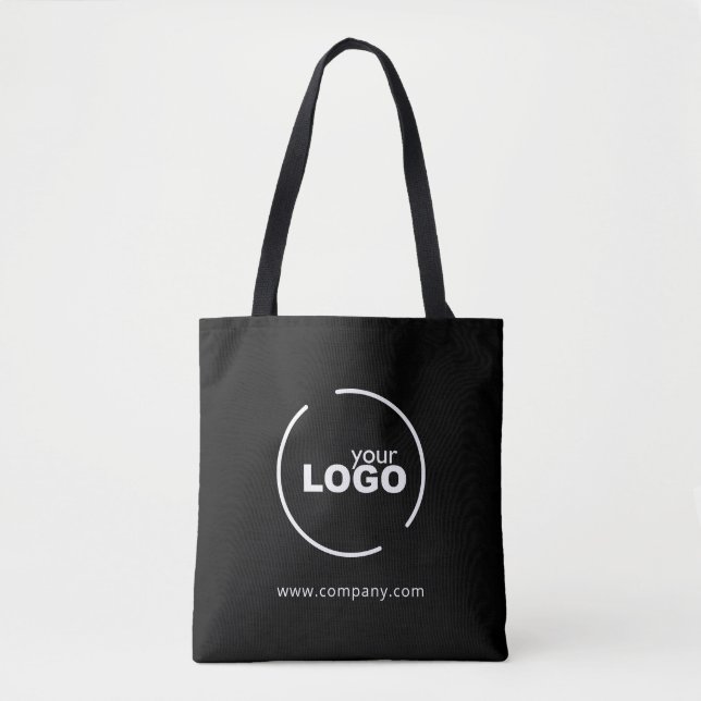 Tote Bag Logo professionnel moderne pour entreprise Noir (Devant)