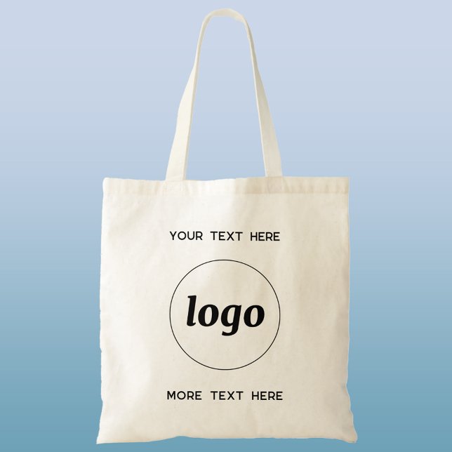 Tote Bag Logo Simple Avec Entreprise Texte (Simple logo with custom text business branding promotional tote bag)
