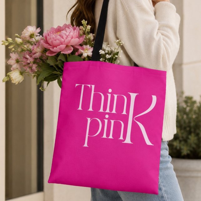 Tote Bag Logo typographique moderne et audacieux rose (Créateur téléchargé)