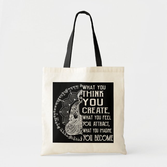 Tote Bag Loi D'Attraction Méditation Spirituelle Bouddha (Devant)