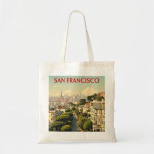 Tote Bag Lombard Street, San Francisco   Rétro vintage