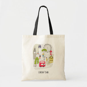 Tote Bag Londres Cartographie Carte des gens Sites contempo