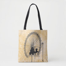 Londres Ferris Roue en encre Croquis Neutre Abstra