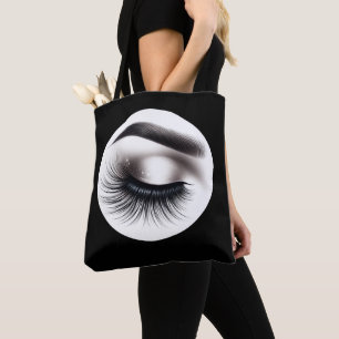 Tote Bag Longs Cils Noirs et Fins Extensions de Cils Beauté