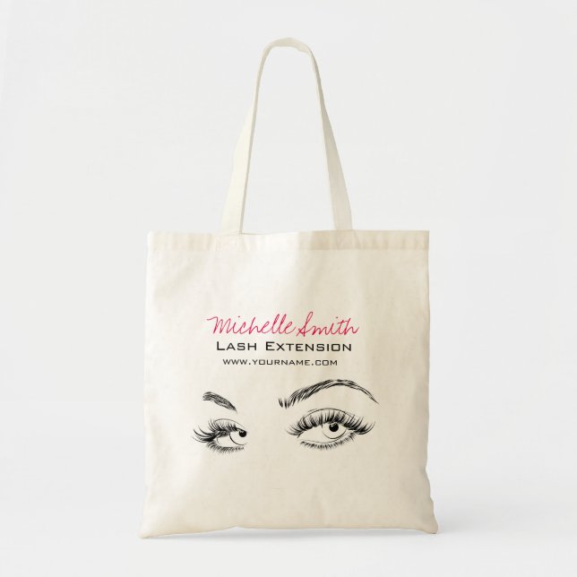 Tote Bag Longue extension de mèche de mèches de beaux yeux (Devant)