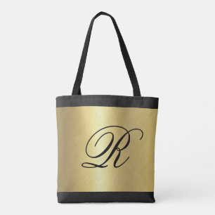 Tote Bag Look métal or avec Monogramme