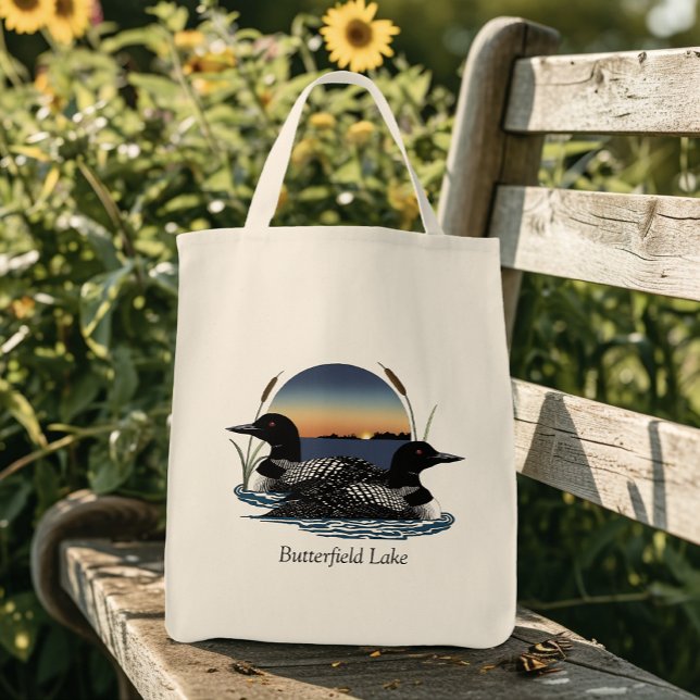 Tote Bag Loon Pair Butterfield Lake (Créateur téléchargé)