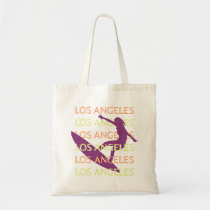 Tote Bag Los Angeles Travel Art, Californie, Voyage, Orange