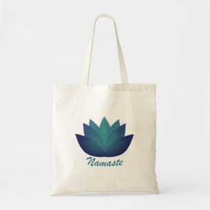 Tote Bag Lotus bleu vert Namaste