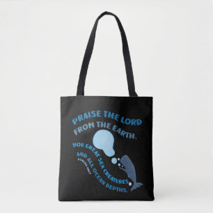 Tote Bag Louange au Seigneur baleine verset biblique psaume